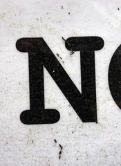 Written Wording in Distressed State Typography Found Letter N