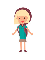 Smiling Girl Scout Isolated Illustration