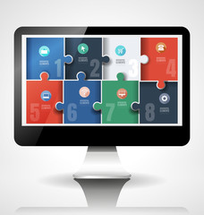 puzzle  infographic templates.