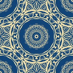 Seamless vector pattern. Geometric floral ornament. For Interior decoration, wallpaper, presentation, fashion design, print.