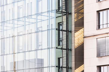 Detail of the facade of a building. Modern architecture.