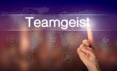 A businessman pressing a Team Spirit 