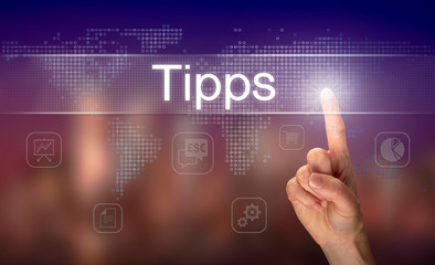 A businessman pressing a Advice 