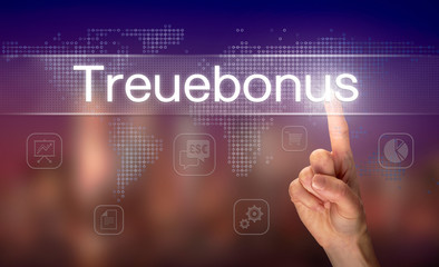 A businessman pressing a Loyalty Bonus 