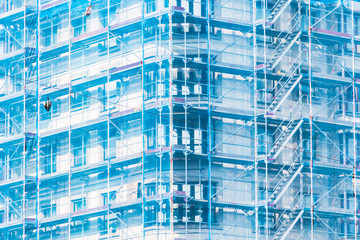 Detail of the facade of a building. Modern architecture.