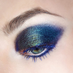 Eye make-up eyebrow lash cosmetic swatch fashion macro photo