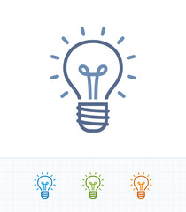 Bright Lightbulb - Contrast Dash Icons . A professional, pixel-aligned icon .