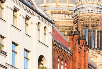 Detail of the facade of a building. Historic architecture.