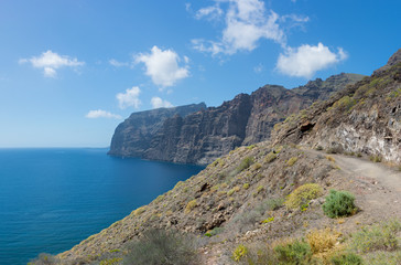 Fototapeta na wymiar Acantilados de Los Gigantes beautiful cliffs in Puerto de Santiago. Tenerife, Canary Islands.