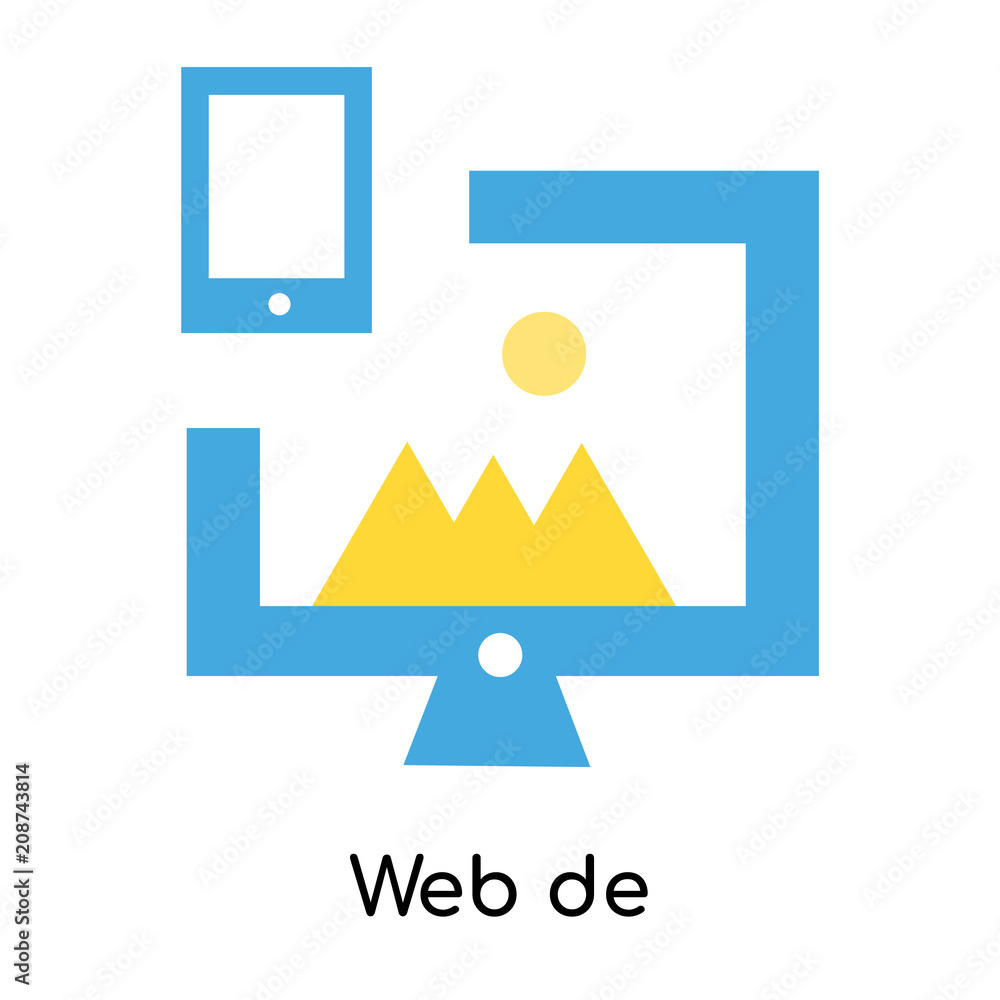 Poster web design icon vector sign and symbol isolated on white background, web design logo concept