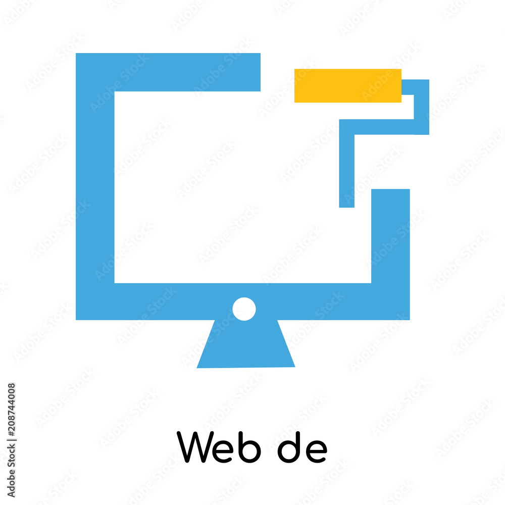 Poster web design icon vector sign and symbol isolated on white background, web design logo concept