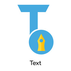 Text icon vector sign and symbol isolated on white background, Text logo concept
