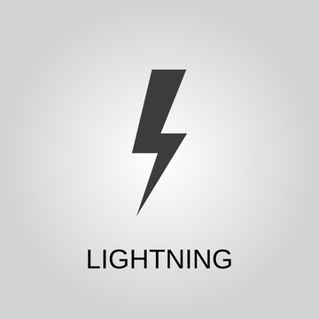 Lightning icon. Lightning symbol. Flat design. Stock - Vector illustration