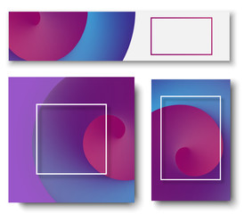 Colorful backgrounds with frame and abstract pattern.