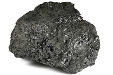 lignite (brown coal) from Bergheim/ Germany isolated on white background