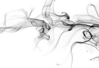 Black smoke on white background. fire design