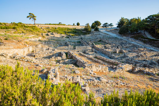 The ancient town Kamiros on Rhodes Island, Mediterranean Sea, Greece
