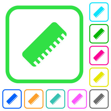 Ruler vivid colored flat icons