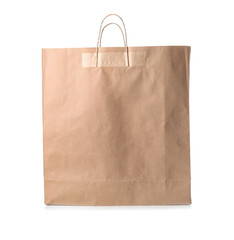 Paper bag on white background. Food delivery service