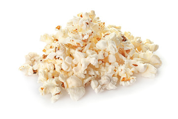 Tasty popcorn on white background