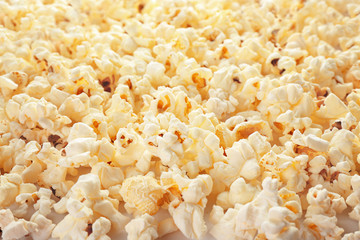 Tasty popcorn, closeup