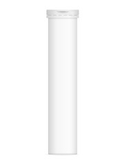 Vector realistic image (mock-up, layout, template) packaging (aluminum bottle and cap) for vitamins, tablets, pills. The image is created using a gradient mesh. Vector EPS 10 illustration.