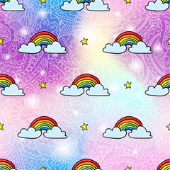 Rainbow seamless pattern background