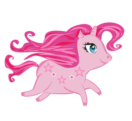 Cartoon unicorn - isolated illustration