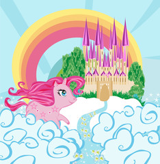 Card with a cute unicorn © diavolessa