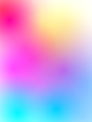 vector bright colorful illustration with soft transitions between the colored spots: pink, yellow, blue, turquoise, purple. Funny, iridescent color variations create a minimalistic, holographic design