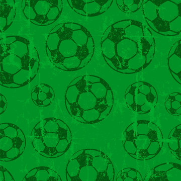 seamless soccer ball / football background, grungy vector