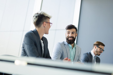 Business people having fun in office