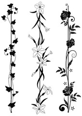set of vertical floral dividers