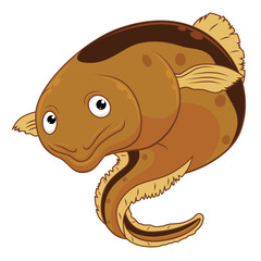 Cartoon cheerful eel