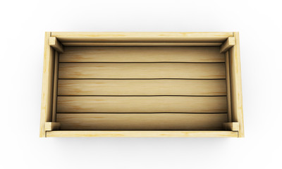 Wooden crate empty perspective and front Isolated on White Background.Easy editable for your design