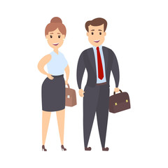 Isolated business couple.
