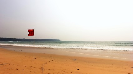 Red flag at the beach