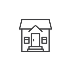 Cottage House outline icon. linear style sign for mobile concept and web design. Home simple line vector icon. Symbol, logo illustration. Pixel perfect vector graphics