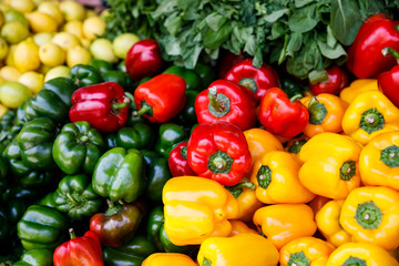 Colorful Capsicum in the Market of Jerusalem