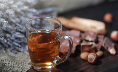 Brewed tea on a serving table