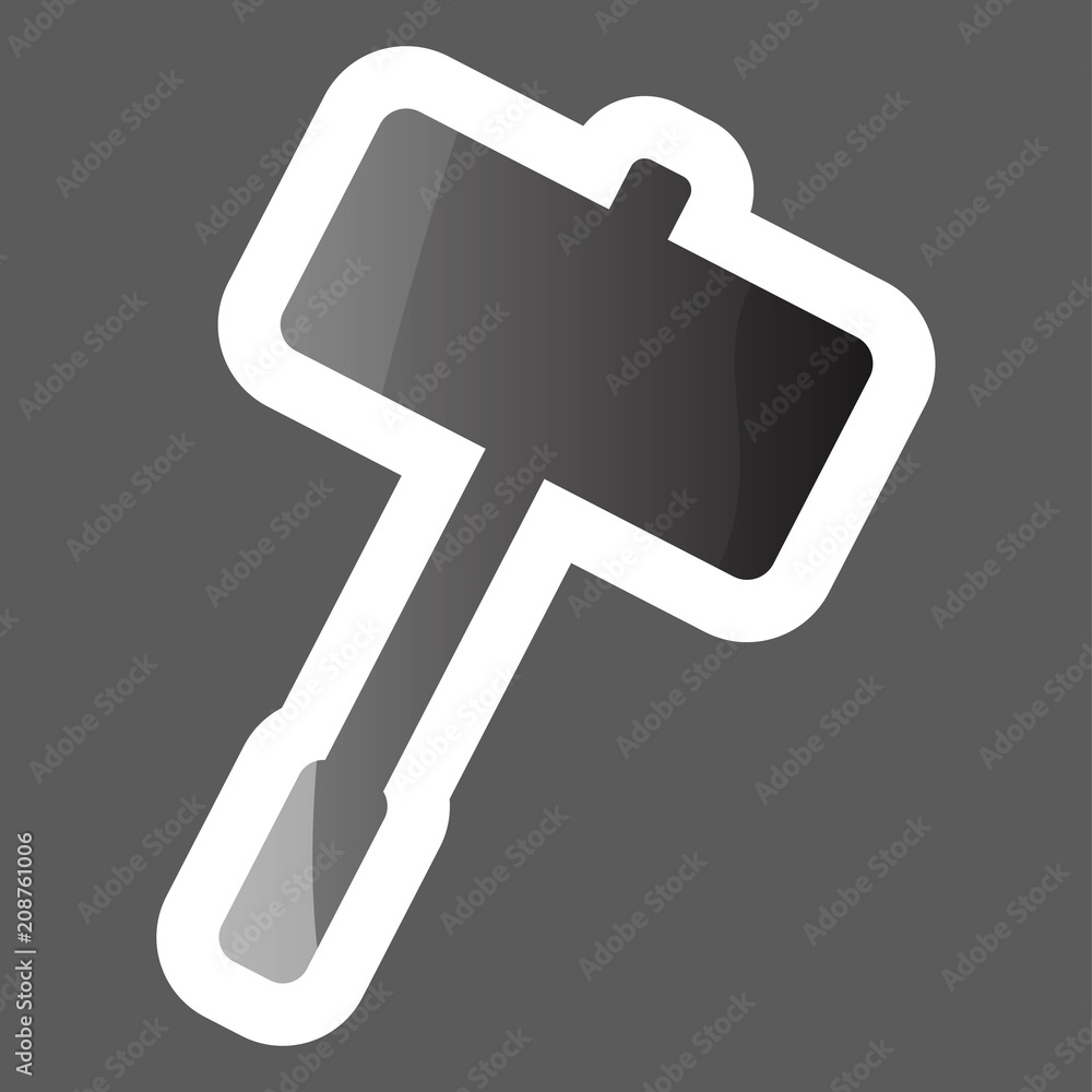 Poster vector color hammer sticker. vector hammer icon. layers grouped for easy editing illustration. for y