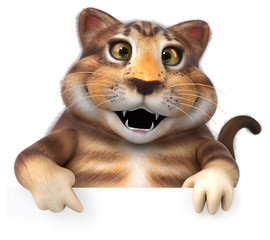 Fun cat - 3D Illustration