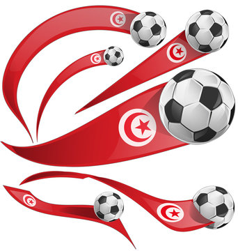 soccer balls flying tunisian flags clip art preview