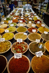 Fototapeta premium Spices at a shop in the Souk of Jerusalem