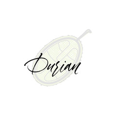 Durian word on background illustration. Fruit web element, Isolated Vector