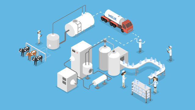 Milk Production Illustration.