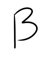 Expressive brush calligraphic handwritten script letters B