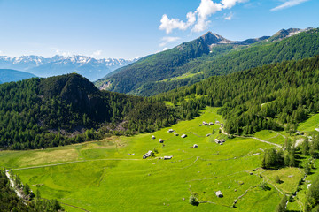 Valmalenco (IT) - Vista aerea panoramica dei Laghi di Chiesa