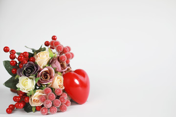 Bouquet of flowers on a white background