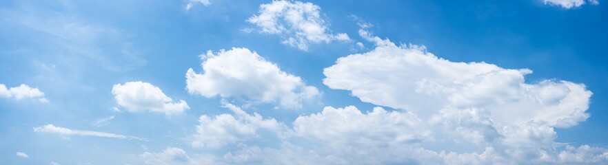 Naklejka na ściany i meble Panoramic blue sky, white clouds